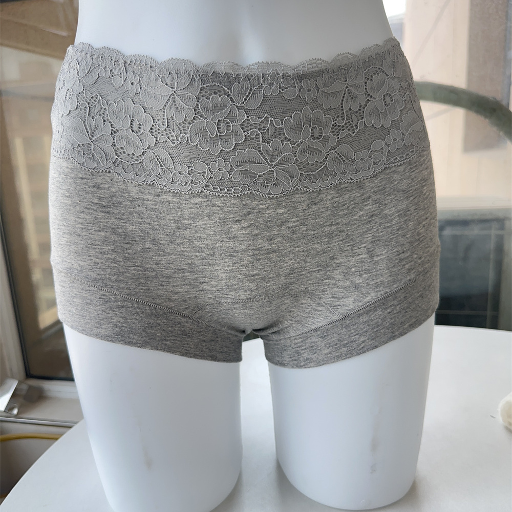 女纯棉平角内裤加长档大码防走光