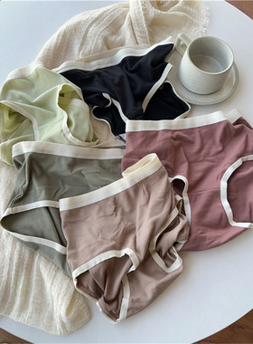 买3送1女士中腰棉质内裤全棉裆透气简约大码胖mm三角裤外贸出口单