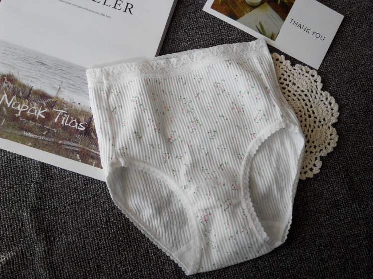 出口日本女士纯棉内裤中高腰简约全棉螺纹棉透气吸汗外贸大码三角,女士内衣/男士内衣/家居服,女三角裤,淘宝优惠券,粉丝福利购,淘宝优惠卷