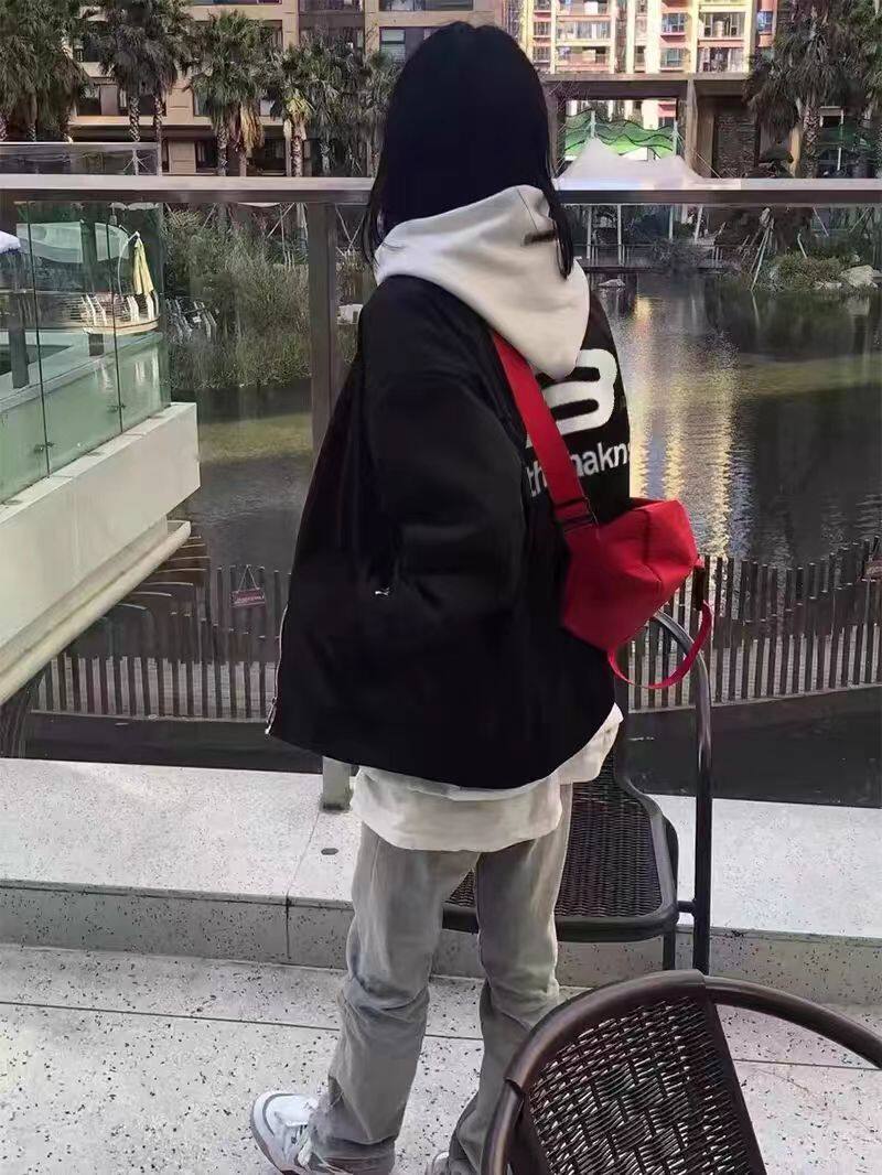 美式复古黑色小众夹克外套女学生春秋季薄款潮牌飞行员情侣棒球服