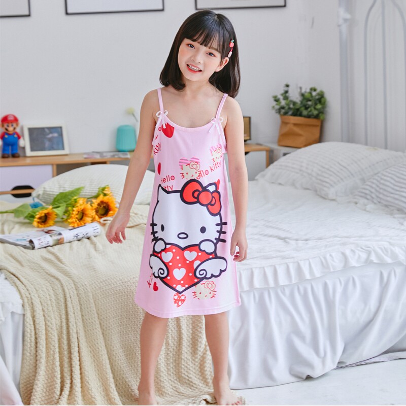 Hello Kitty Children's clothing children Nightdress summer Thin section KT Little Girl girl baby Sisters pajamas princess Dressin the Lingerie/Men's underwear/Tracksuit , Lingerie  category - from Buy2taobao.com to provide professional Taobao agent buy service