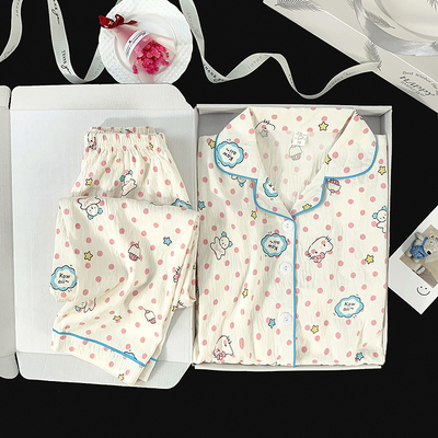 儿童睡衣春秋季KT猫家居服套装女