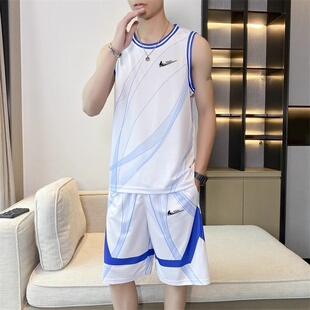 耐克顿背心篮球服套装男夏季冰丝大码速干球衣青少年运动服两件套