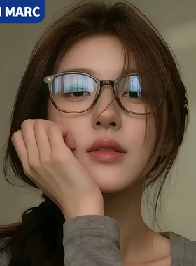 超轻TR90茶色眼镜框女近视可配高度数高级感复古小框气质眼睛镜架