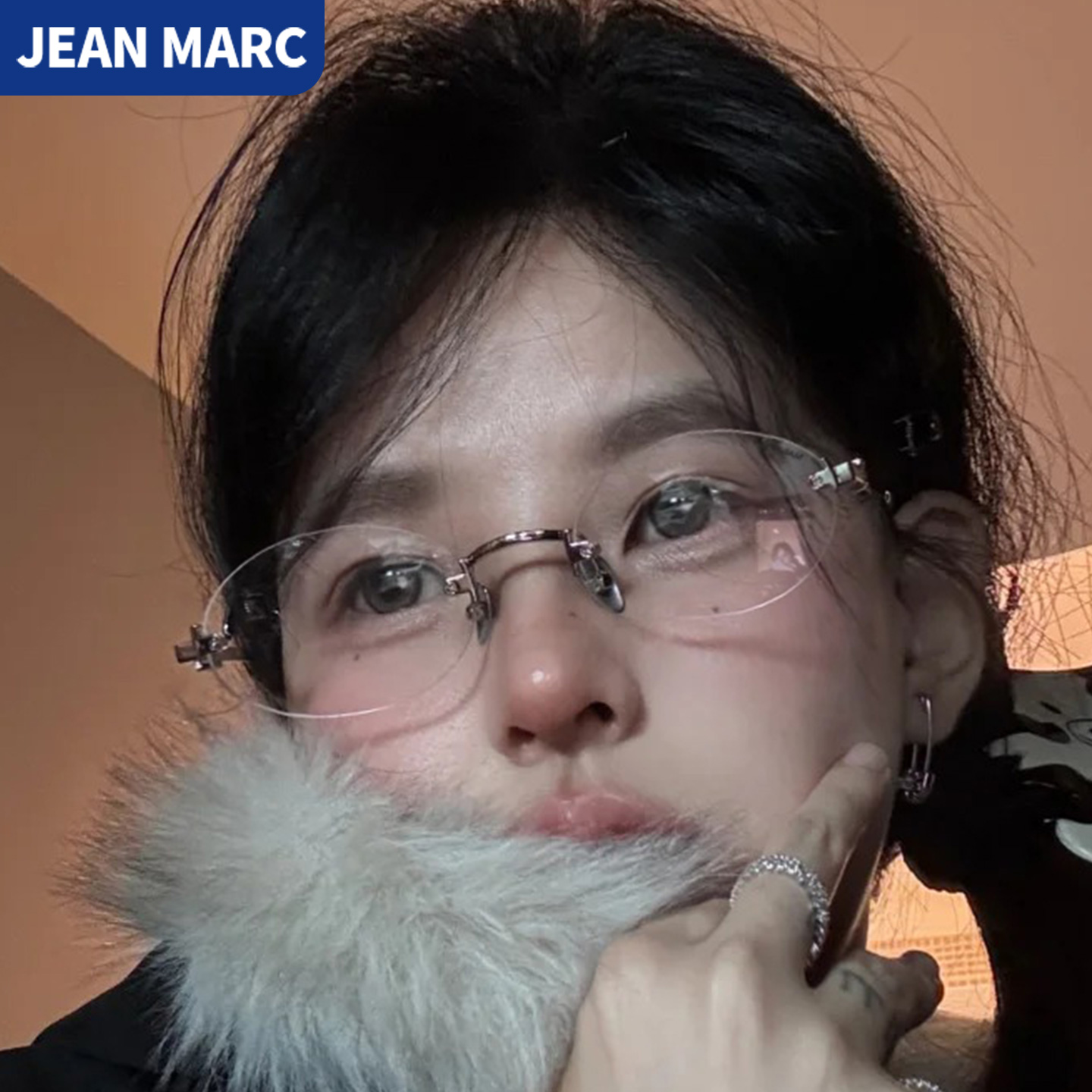 日式纯欲无框眼镜架女小脸素颜高级感可配度数小众复古椭圆眼镜框