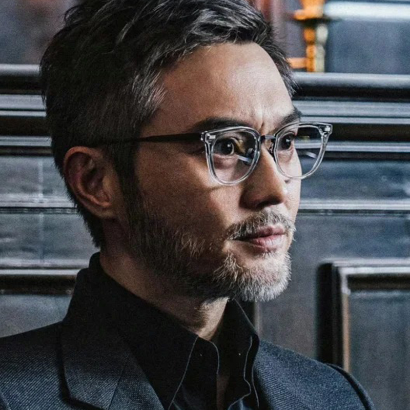 误判张智霖同款眼镜框设计师款男士透明纯钛近视眼镜防蓝光变色潮