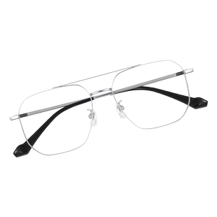 双梁眼镜框男款大框大脸超大近视眼镜超轻钛架镜框纯钛眼镜架男潮