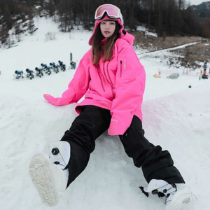 荧光粉~冲锋衣女2023新款春季单双板AK457防风透气滑雪服三合一