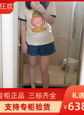 IOR 短袖T恤2020字母手指圆领上衣女SFPTS00674