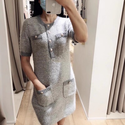 连衣裙2020圆领针织修身短裙女MFPRO01563