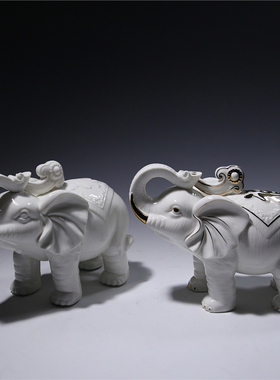 如意陶瓷吉祥象描金客厅开业礼品