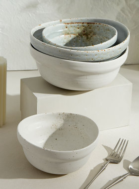 DXC餐具沙拉碗元宝碗餐具西餐意面盘汤盘商用碗菜盘深陶瓷餐盘