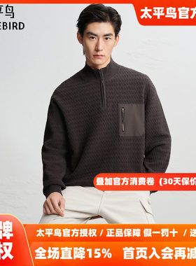 【商场同款】太平鸟男装 2026年冬季新款半高领拉链毛衫B2EBF4511