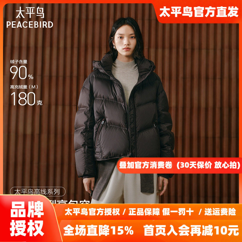 【商场同款】太平鸟火山岩发热龟背羽绒服女保暖羽绒衣A1ACF4412