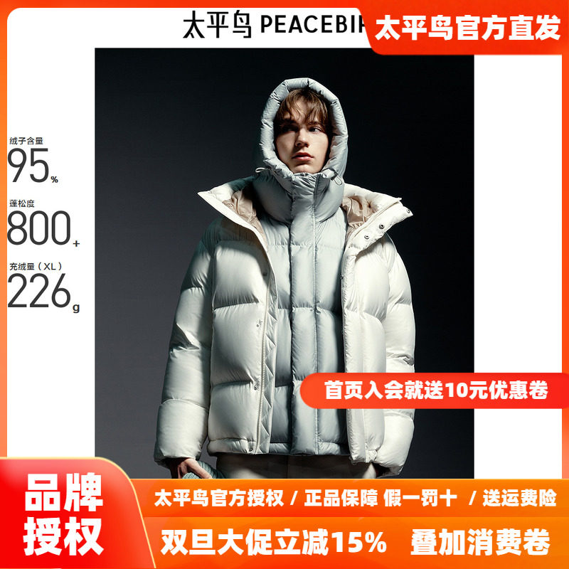 【商场同款】太平鸟男装 2025年冬季新款潮流连帽羽绒服B1ACE4446