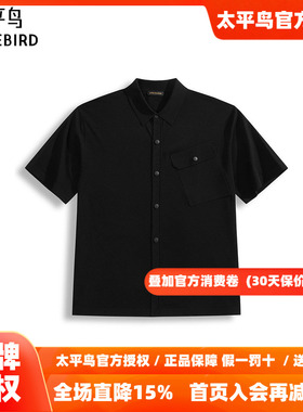 太平鸟男装POLO衫26夏季新款宽松缝标T恤 B1EDF2427