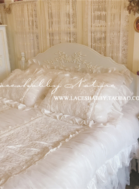 LACESHABBY进口蕾欧式法式龙骨蕾丝钉珠刺绣奢华家居布艺靠枕枕头