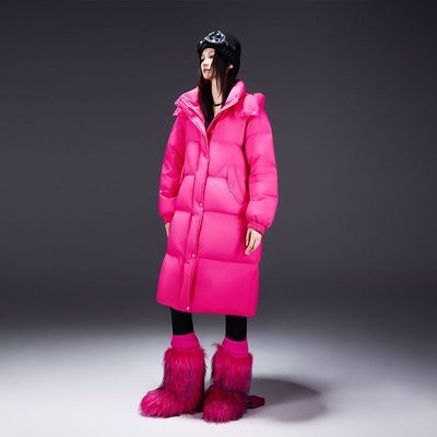 壹缺潮牌云朵泡芙白鸭绒羽绒服女新款冬季过膝中长款保暖羽绒外套