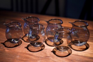 淡影|纯手工吹制高硼硅玻璃烧银箔公道杯 孤品一物一拍 不秋草堂