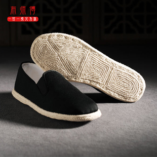 传统黑色千层底 老板鞋 春秋休闲民族风中式 布师傅纯手工老北京布鞋
