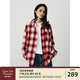 AW25 休闲衬衣秋季 格纹法兰绒长袖 男宽松美式 复古感 衬衫 CENLES