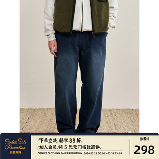 男宽松休闲直筒裤 CENLES 长裤 水洗喷白工装 日系复古做旧感 SS26