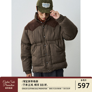 棉麻新雪丽暖绒夹克外套棉服情侣款 CENLES 立领猎装 秋冬新款 AW25