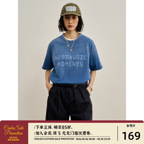 CENLESSS26水洗喷白短袖T恤