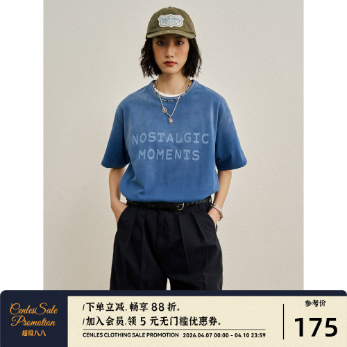 CENLESSS26水洗喷白短袖T恤