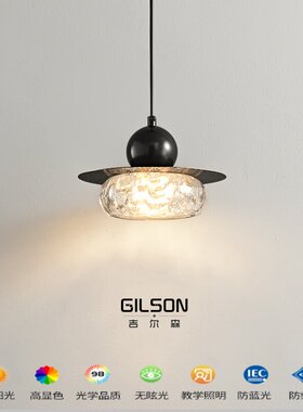 卧室吊灯床头灯新款可升降主卧玄关床边设计师款艺术风吊线小吊灯