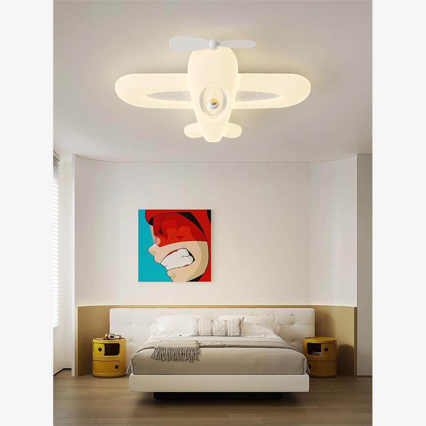 奶油风儿童房护眼吸顶灯现代