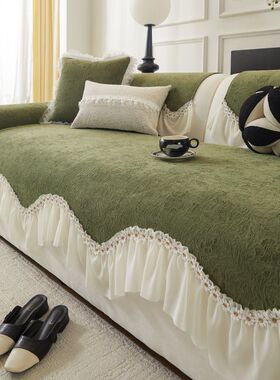 轻奢复古风高级感灰色沙发垫2025新款四季通用固定防滑皮套罩