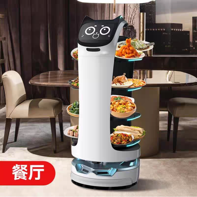 普渡贝拉智能机器人送餐饭店自动上菜服务员端菜酒店传菜广告迎宾