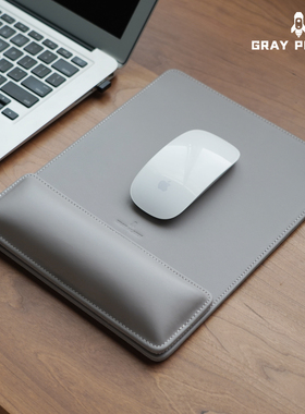 头层牛皮真皮鼠标垫加厚护手腕键盘手托高级商务办公柔软舒适