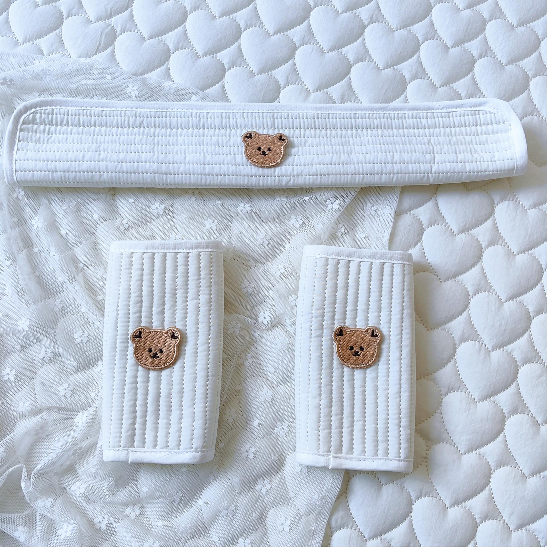 ins韩国通用婴儿车推车配件车把前扶手保护套护肩防咬口水巾纯棉