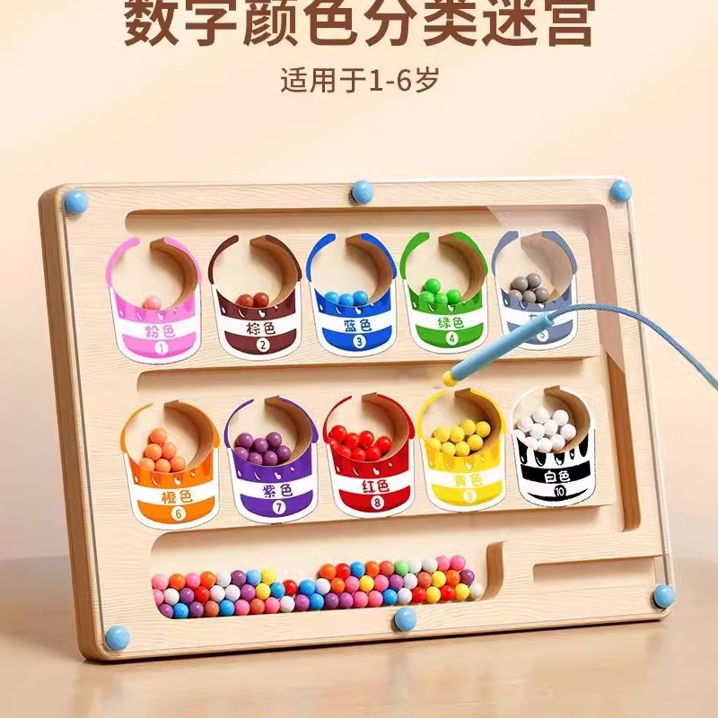 磁力迷宫走珠3到6岁儿童益智专注力训练磁性玩具2-4岁宝宝练注意