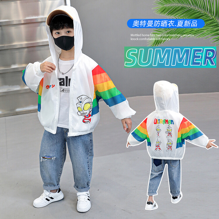 奥特曼男童防晒衣薄款夏装2025新款宝宝夏季帅气防紫外线上衣男孩
