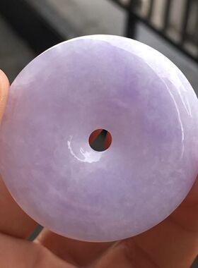 缅甸A货天然翡翠紫罗兰平安扣保真正品冰种吊坠男女款送礼