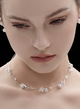 BING泡泡精灵系列 原创高级设计感精致气质水晶颈链项圈女