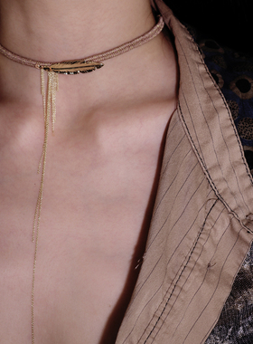 度假系列编绳金属流苏颈链