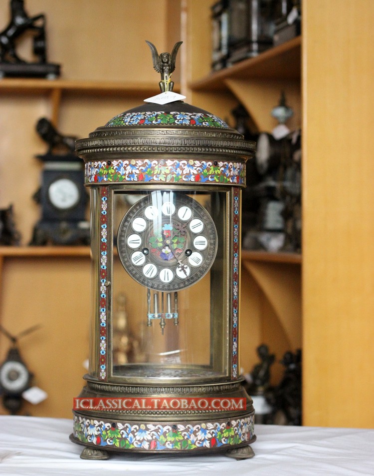 古典钟表 仿古 欧式  钟表 机械园亭珐琅钟