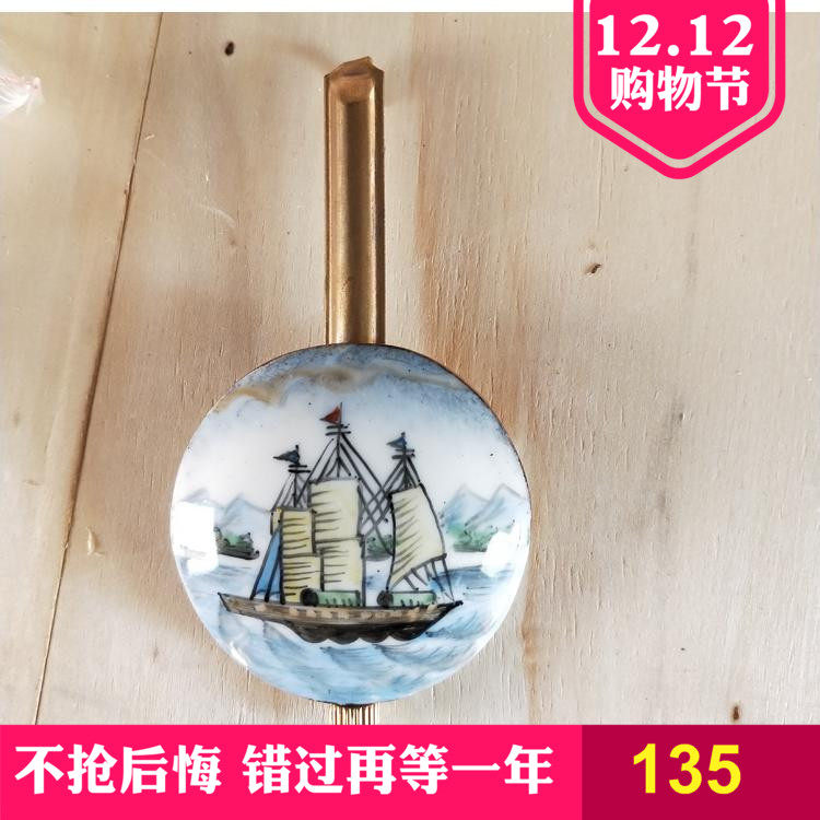 古董钟表 景泰蓝 珐琅座钟配件钟摆配件