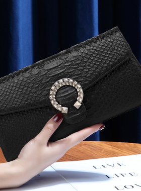 品牌真皮鳄鱼纹手拿包女气质2025新款时尚大容量软皮多卡位手抓包