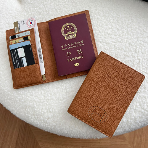 丝芙伦纯牛皮护照包登机牌收纳包