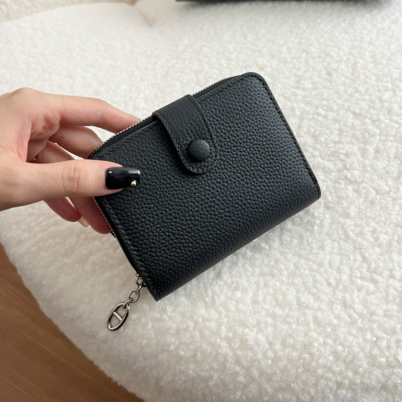 2026春季新款真皮短款小钱包拉链零钱包二合一里外真皮大钞夹卡包