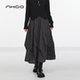 NHOO恩逅 裙子 褶皱设计感A字灯芯绒半身裙女秋冬新款 棕色中长款