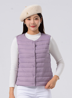 大羽轻薄羽绒马甲女短款秋冬新款时尚外穿内搭修身显瘦外套703001