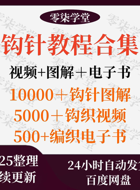 钩针教程毛线玩偶帽子鞋包收纳电子手工diy编织花束图解视频教学