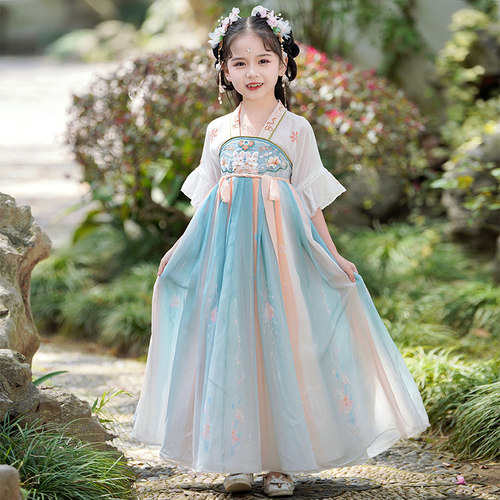 儿童汉服古装女童夏款中国风超仙唐装连衣裙2025新款唐朝公主夏装