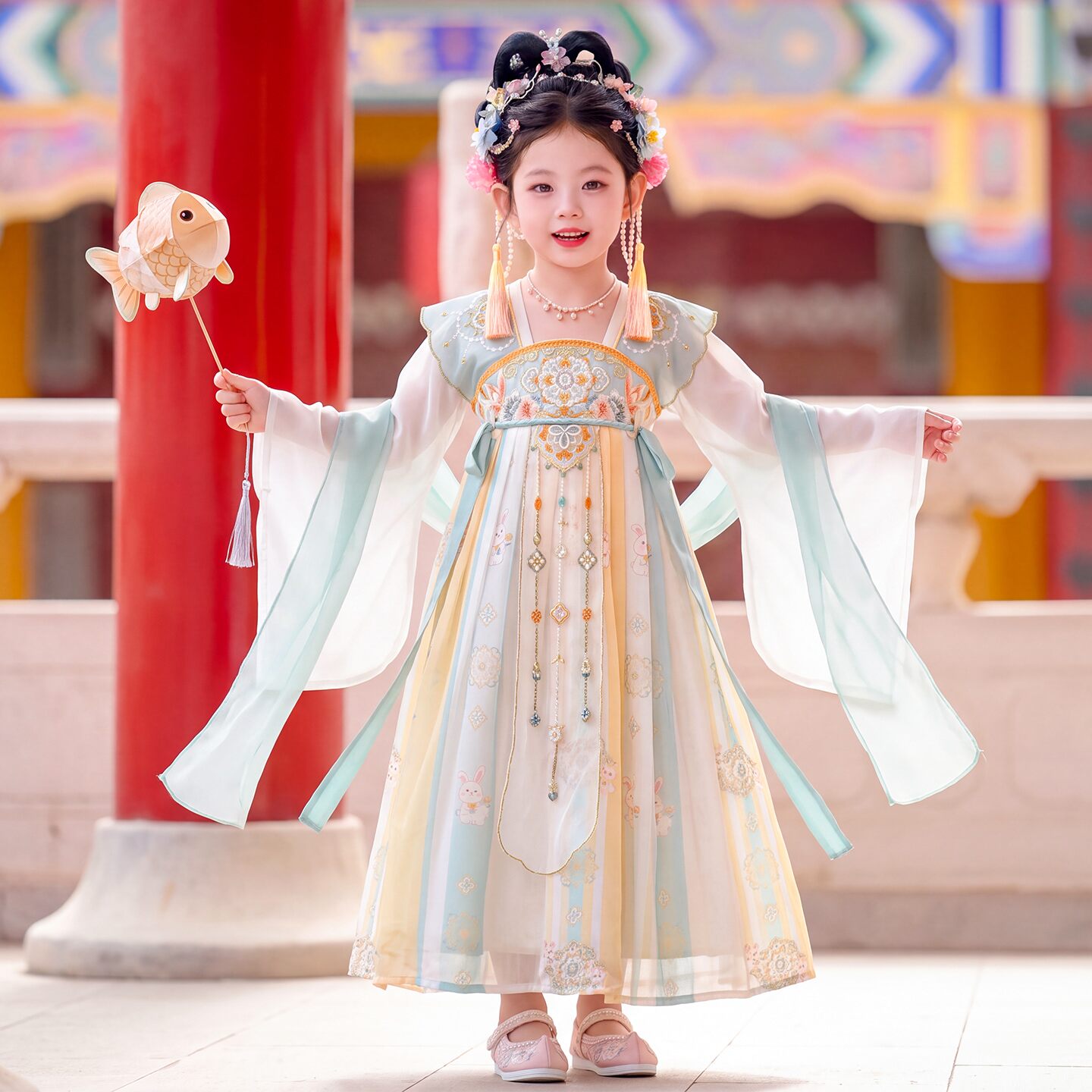 汉服女童秋装2026新款连衣裙儿童襦裙中国风古装超仙唐装公主秋季